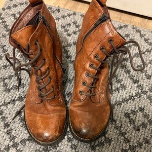 Brown Leather Ankle Boots little burgundy leather